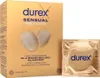 A box of Durex Sensual condoms and one individual condom wrapper. Voir les images du produit