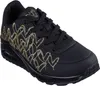 A black SKECHERS UNO women's sneaker with gold heart detailing. Voir les images du produit