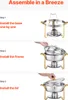 VEVOR Chauffe-plats Hot Pot Buffet avec 4 grands récipients Voir les images du produit 13