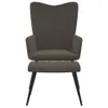 vidaXL Poltrona relax con sgabello in velluto grigio scuro Anteprima dell’immagine prodotto 9