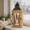 Laterne mit Weihnachtsbaum-Dekor | 24×57 cm | Holz, Glas & Produktbild-Vorschau 5