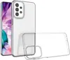 A clear phone case is shown next to a smartphone. Produktbild-Vorschau