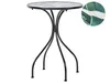 A round outdoor table with a mosaic top and black metal legs, shown against a white background. Náhled obrázku produktu