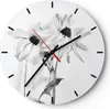 Wanduhr - Rund - Glasuhr - Verwelkt Blumen Monochrom - Produktbild-Vorschau 1