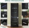 SONNI Schwarz hochglanz Vitrinenschrank mit LED beleuchtung Produktbild-Vorschau 3