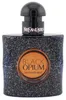 Yves Saint Laurent Black Opium Eau de Parfum Intense Flakon mit schwarzem Glitzerdesign und kupferfarbenem Label auf der Vorderseite. Náhled obrázku produktu