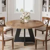 Tribesigns Farmhouse, tavolo da pranzo rotondo da 120 cm Anteprima dell’immagine prodotto 7