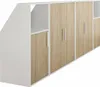 Schräger 6-türiger Kleiderschrank mit 2 Nischen - Weiß und Produktbild-Vorschau 1