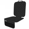 A black quilted car seat protector for a child's car seat. Produktbild-Vorschau