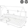 ML-Design Kinderbett 90x200 cm mit Rausfallschutz, Dach und Produktbild-Vorschau 7
