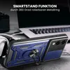 A smartphone case with a ring stand is shown in the foreground, with a laptop and headphones in the background. Produktbild-Vorschau