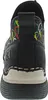 The back view of a black women's boot with a colorful graphic pattern. Voir les images du produit