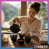 ASATO Gusseisen-Teekanne 0,9 l Set mit 4 Teeschalen und Produktbild-Vorschau 10