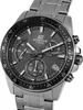 A close-up, angled view of a Casio Edifice men's watch with a metal band and a dark gray dial. Produktbild-Vorschau