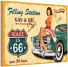 vianmo Holzschild 20x30 cm Pinup Gas Oil open 24 hours Pin Produktbild-Vorschau 1