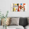 DEQORI Hybrid Leinwand Bild 60x30 cm 'Abstrakte Visage' Produktbild-Vorschau 3
