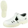 A white safety sandal and its sole are shown against a white background. Produktbild-Vorschau