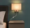 Moderne Hotel Metall Wandleuchte Leinwand 2 Lichter E27+Led Produktbild-Vorschau 4