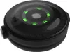 A close-up, angled view of a black Polar OH1 optical heart rate sensor with green LEDs illuminated. Náhled obrázku produktu