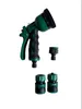 A set of garden hose accessories, including a spray nozzle and connectors, laid out on a white background. Produktbild-Vorschau