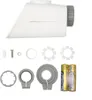 A collection of electronic thermostat head components and batteries arranged on a white background. Produktbild-Vorschau