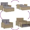 vidaXL Divano da giardino con cuscini 2 posti Beige poly Anteprima dell’immagine prodotto 4