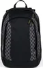 A black backpack with a checkered pattern on the sides, shown from the front. Anteprima dell’immagine prodotto