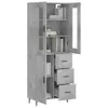 vidaXL Highboard Betongrau 69,5x34x180 cm Holzwerkstoff Produktbild-Vorschau 3