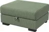 A green upholstered ottoman with a storage compartment, shown from a slightly elevated front-left angle against a white background. Produktbild-Vorschau