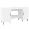 A white desk with wooden legs and handles, shown against a white background. Podgląd zdjęcia produktu