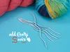 Knitting needles and yarn on a blue background. Produktbild-Vorschau