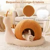 COSTWAY Lettino per gatti a forma di chiocciola, cuccia con Anteprima dell’immagine prodotto 4