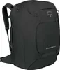 A black Osprey Sojourn Porter 65 rucksack is shown from a diagonal front view against a white background.