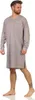 Herren Nachthemd langarm Sleepshirt; Grau M Náhled obrázku produktu 2