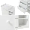 A collage of four close-up images showing different parts of a white changing table/dresser. Podgląd zdjęcia produktu