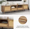 OKWISH Meuble TV en Rotin Naturel avec 2 Tiroirs et 2 Voir les images du produit 6