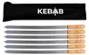 6 ADANA Grillspieße für Kebab aus Edelstahl mit Holzgriff Produktbild-Vorschau 1