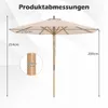 COSTWAY Sonnenschirm φ270cm, Gartenschirm aus Holz, Produktbild-Vorschau 3