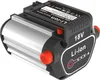 A studio shot of a power tool battery pack. Voir les images du produit
