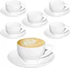 6 Stück Cappuccino Tassen Set 200 ml, Weiß Kaffeetassen mit Produktbild-Vorschau 1