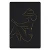 MuchoWow® Mauspad Mousepad Frau - Hut - Gold - Schwarz Produktbild-Vorschau 1
