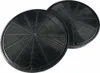 Two round black charcoal filters shown from a slight angle. Voir les images du produit