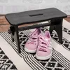 Creative Deco Schwarze Fußbank Holz Hocker - 38 x 19 x 21 Produktbild-Vorschau 3
