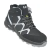A single black and silver work boot is shown against a white background. Produktbild-Vorschau