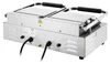 A stainless steel double contact grill with black handles and black power cords. Náhled obrázku produktu