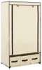 vidaXL Šatní skříň krémová 87 x 49 x 159 cm Látka Náhled obrázku produktu 7