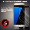 A Samsung Galaxy S7 Edge phone with a screen protector, showing water droplets on the protector. Produktbild-Vorschau