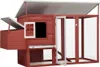 vidaXL Garten-Hühnerstall mit 1 Legenest Rot Holz Produktbild-Vorschau 2