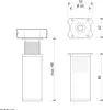 Technical drawings and dimensions of a furniture foot. Produktbild-Vorschau