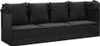 vidaXL Outdoor-Loungebett mit Dach und Kissen Schwarz Poly Produktbild-Vorschau 6